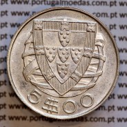 5$00 1946 prata, moeda 5 Escudos prata 1946 da Republica Portuguesa, (MBC+/Bela-), World Coins Portugal KM 581