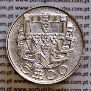 5$00 1946 prata, moeda 5 Escudos prata 1946 da Republica Portuguesa, (MBC+/Bela-), World Coins Portugal KM 581