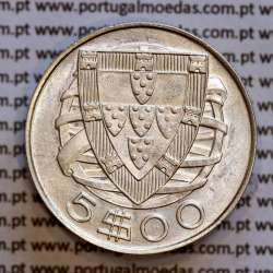 5$00 1946 prata, moeda 5 Escudos prata 1946 da Republica Portuguesa, (Bela), World Coins Portugal KM 581
