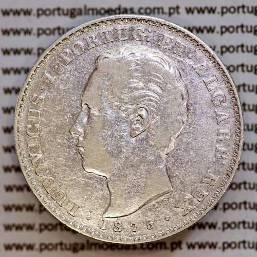 500 réis 1875 prata D. Luis I, moeda de cinco tostões prata 1875, World Coins Portugal KM 509 .L1.12.11.B4