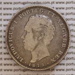 500 réis 1875 prata D. Luis I, moeda de cinco tostões prata 1875, World Coins Portugal KM 509 .L1.12.11.C4
