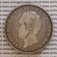 500 réis 1875 prata D. Luis I, moeda de cinco tostões prata 1875, World Coins Portugal KM 509 .L1.12.11.C4