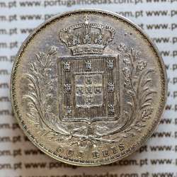 500 réis 1879 prata D. Luis I, moeda de cinco tostões prata 1879, World Coins Portugal KM 509 .L1.12.16.B5