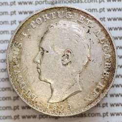 500 réis 1879 prata D. Luis I, moeda de cinco tostões prata 1879, World Coins Portugal KM 509 .L1.12.16.C5