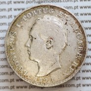 500 réis 1879 prata D. Luis I, moeda de cinco tostões prata 1879, World Coins Portugal KM 509 .L1.12.16.C5