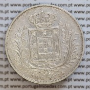 500 réis 1887 prata D. Luis I, moeda de cinco tostões prata 1887, World Coins Portugal KM 509 .L1.12.19.B8