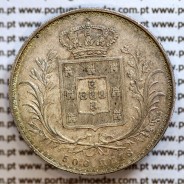 500 réis 1888 prata D. Luis I, moeda de cinco tostões prata 1888, World Coins Portugal KM 509 .L1.12.20.A4