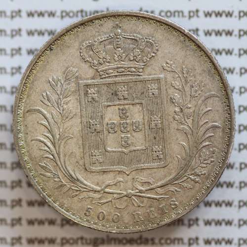 500 réis 1888 prata D. Luis I, moeda de cinco tostões prata 1888, World Coins Portugal KM 509 .L1.12.20.A4