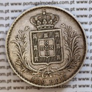 500 réis 1888 prata D. Luis I, moeda de cinco tostões prata 1888, World Coins Portugal KM 509 .L1.12.20.B6