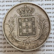 500 réis 1888 prata D. Luis I, moeda de cinco tostões prata 1888, World Coins Portugal KM 509 .L1.12.20.B6