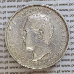 500 réis 1888 prata D. Luis I, moeda de cinco tostões prata 1888, World Coins Portugal KM 509 .L1.12.20.B8