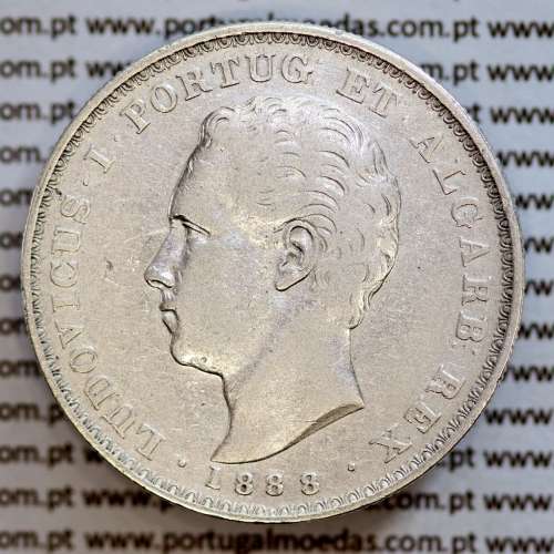 500 réis 1888 prata D. Luis I, moeda de cinco tostões prata 1888, World Coins Portugal KM 509 .L1.12.20.B9