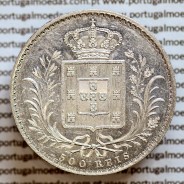 500 réis 1889 prata D. Luis I, moeda de cinco tostões prata 1889, World Coins Portugal KM 509 .L1.12.22.A4
