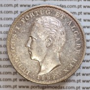 500 réis 1889 prata D. Luis I, moeda de cinco tostões prata 1889, World Coins Portugal KM 509 .L1.12.22.A4