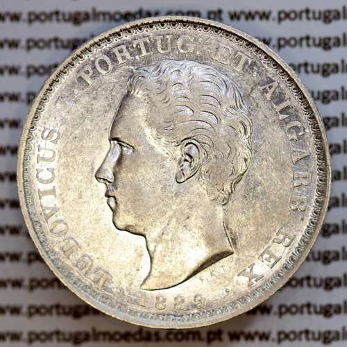 500 réis 1889 prata D. Luis I, moeda de cinco tostões prata 1889, World Coins Portugal KM 509 .L1.12.22.A9