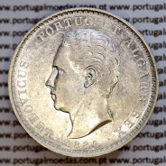 500 réis 1889 prata D. Luis I, moeda de cinco tostões prata 1889, World Coins Portugal KM 509 .L1.12.22.A9