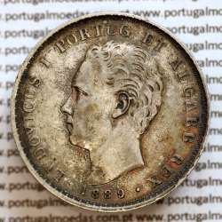 500 réis 1889 prata D. Luis I, moeda de cinco tostões prata 1889, World Coins Portugal KM 509 .L1.12.22.B4