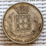 500 réis 1889 prata D. Luis I, moeda de cinco tostões prata 1889, World Coins Portugal KM 509 .L1.12.22.B5