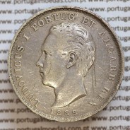 500 réis 1889 prata D. Luis I, moeda de cinco tostões prata 1889, World Coins Portugal KM 509 .L1.12.22.C3