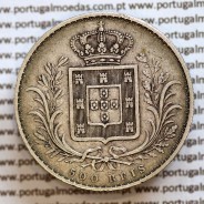 500 réis 1889 prata D. Luis I, moeda de cinco tostões prata 1889, World Coins Portugal KM 509 .L1.12.22.C4
