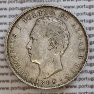 500 réis 1889 prata D. Luis I, moeda de cinco tostões prata 1889, World Coins Portugal KM 509 .L1.12.22.C5
