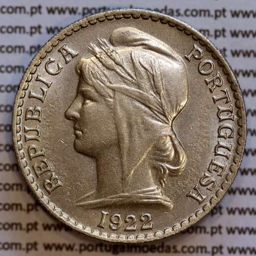 Coin 50 Centavos 1922 Nickel Angola, "$50" fifty cents 1922 Former Angola Colony, (Bela), World Coins Angola KM 65