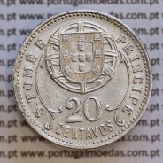 São Tomé e Príncipe 20 Centavos 1929 Alpaca, (Bela-), World Coins - Saint Thomas & Prince Island KM 3