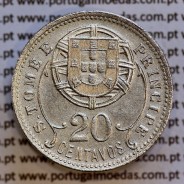São Tomé e Príncipe 20 Centavos 1929 Alpaca, (Bela-), World Coins - Saint Thomas & Prince Island KM 3