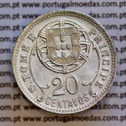São Tomé e Príncipe 20 Centavos 1929 Alpaca, (Bela-), World Coins - Saint Thomas & Prince Island KM 3