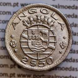 Angola 2$50 1953 cuproníquel, (2 escudos e 50 centavos 1953), (Bela) 2 1/2 Escudos 1953 World Coins Angola KM 77