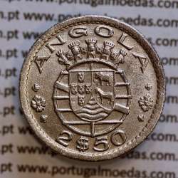 Angola 2$50 1953 cuproníquel, (2 escudos e 50 centavos 1953), (Bela) 2 1/2 Escudos 1953 World Coins Angola KM 77
