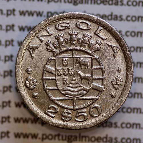 Angola 2$50 1953 cuproníquel, (2 escudos e 50 centavos 1953), (Bela) 2 1/2 Escudos 1953 World Coins Angola KM 77