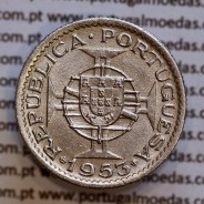 Angola 2$50 1953 cuproníquel, (2 escudos e 50 centavos 1953), (Bela) 2 1/2 Escudos 1953 World Coins Angola KM 77