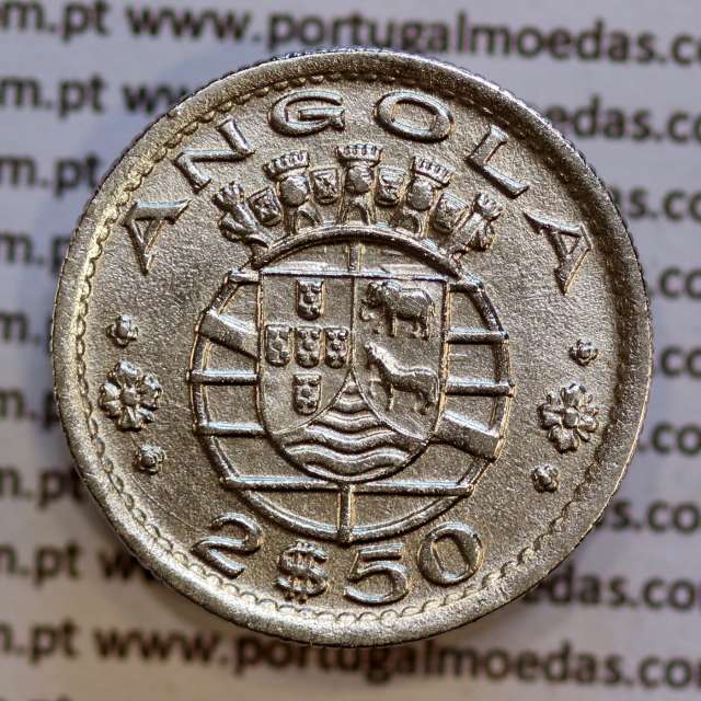 Angola 2$50 1953 cuproníquel, (2 escudos e 50 centavos 1953), (Bela) 2 1/2 Escudos 1953 World Coins Angola KM 77