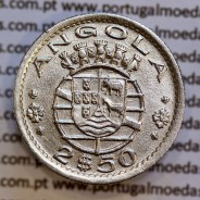 Angola 2$50 1953 cuproníquel, (2 escudos e 50 centavos 1953), (Bela) 2 1/2 Escudos 1953 World Coins Angola KM 77