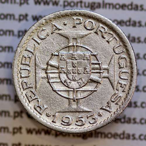 Angola 2$50 1953 cuproníquel, (2 escudos e 50 centavos 1953), (Bela) 2 1/2 Escudos 1953 World Coins Angola KM 77