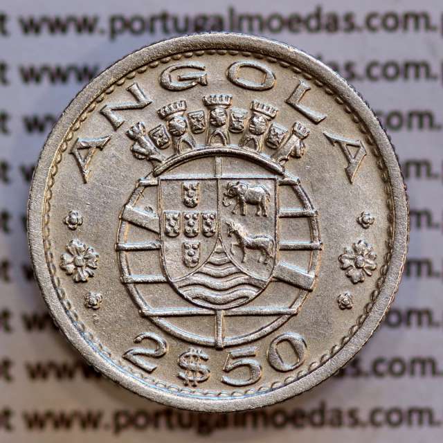 Angola 2$50 1956 cuproníquel, (2 escudos e 50 centavos 1956), (Bela-) 2 1/2 Escudos 1956 copper Nickel  World Coins Angola KM 77