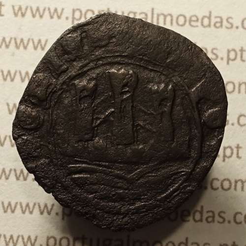 Ceitil Cobre de D. Afonso V (1438 -1481), Ceitil (1/6 Real Branco) Tipologia do catálogo F. Magro 1º Grupo (Pontes Cruzadas)