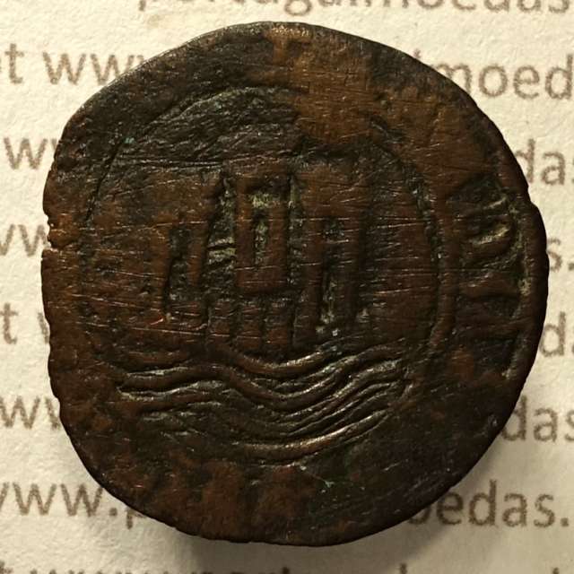 Ceitil Cobre de D. Afonso V (1438 -1481), Ceitil (1/6 Real Branco) Tipologia do catálogo F. Magro 8º Grupo - A5.8.3.5