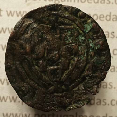 Ceitil Cobre de D. Afonso V (1438 -1481), Ceitil (1/6 Real Branco) Tipologia do catálogo F. Magro 1º Grupo - A5.1.4.3