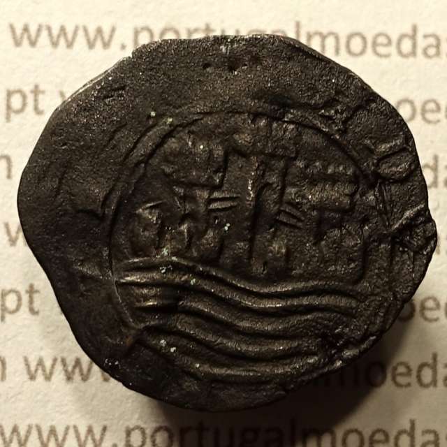 Ceitil Cobre de D. Afonso V (1438 -1481), Ceitil (1/6 Real Branco) Tipologia do catálogo F. Magro 8º Grupo - A5.8.4.8
