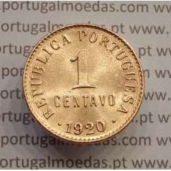 MOEDA DE UM CENTAVO (1 CENTAVO) BRONZE 1920 "P" ABERTO SOBERBA