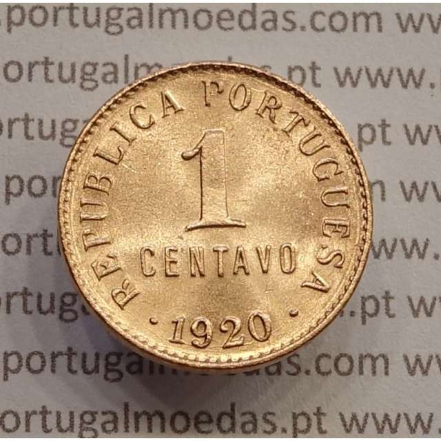 MOEDA DE UM CENTAVO (1 CENTAVO) BRONZE 1920 "P" ABERTO SOBERBA