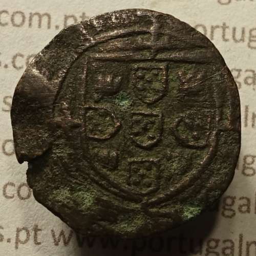 Ceitil Cobre de D. Afonso V (1438 -1481), Ceitil (1/6 Real Branco) Tipologia do catálogo F. Magro 8º Grupo - A5.8.4.1