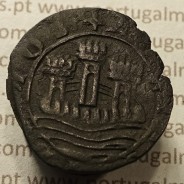 Ceitil Cobre de D. Afonso V (1438 -1481), Ceitil (1/6 Real Branco) Tipologia do catálogo F. Magro 8º Grupo - 3 ligações castelos