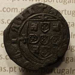 Ceitil Cobre de D. Afonso V (1438 -1481), Ceitil (1/6 Real Branco) Tipologia do catálogo F. Magro 8º Grupo - 3 ligações castelos