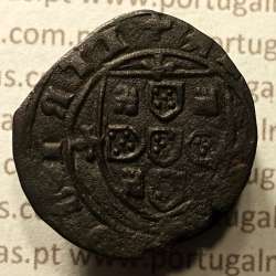 Ceitil Cobre de D. Afonso V (1438 -1481), Ceitil (1/6 Real Branco) Tipologia do catálogo F. Magro 8º Grupo - 3 ligações castelos