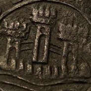 Ceitil Cobre de D. Afonso V (1438 -1481), Ceitil (1/6 Real Branco) Tipologia do catálogo F. Magro 8º Grupo - 3 ligações castelos
