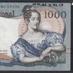 Nota de 1000 Escudos 1967 D.Maria II, 1000$00 19/05/1967 Chapa: 10 - Banco de Portugal (Circulada)