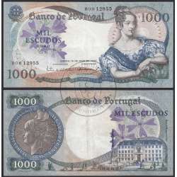 Nota de 1000 Escudos 1967 D.Maria II, 1000$00 19/05/1967 Chapa: 10 - Banco de Portugal (Circulada)